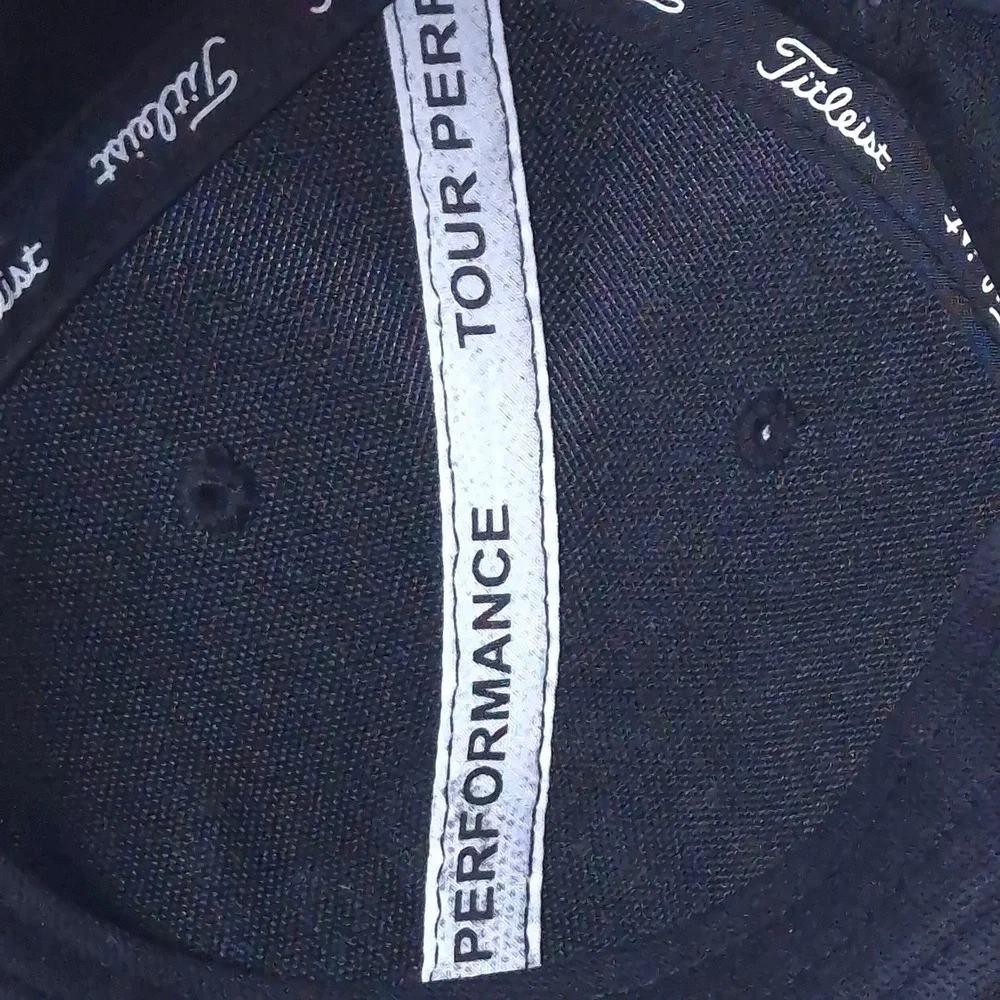 Titleist Tour Performance Golf Hat Black Adjustable FJ Pro V1 Logue Embroidery